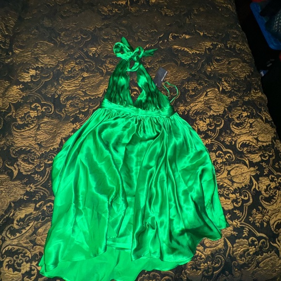 New -Alice & Olivia Green Silk Dress- size xs - Picture 6 of 10
